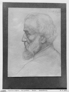 Uzun saçlı yaşlı bir adamın başı, 1899 (kağıt üzerinde gümüş nokta) by Alphonse Legros