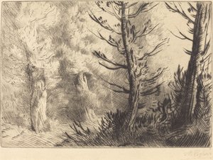 Fontainebleau Ormanında, Fontainebleau Ormanında. by Alphonse Legros