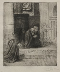 Bir Kilisenin İçi. by Alphonse Legros