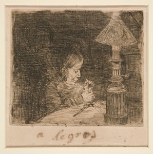 La Couseuse (Dikişçi Kadın) by Alphonse Legros