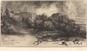 Bir Fırtınada Brieux'de Çiftlik by Alphonse Legros
