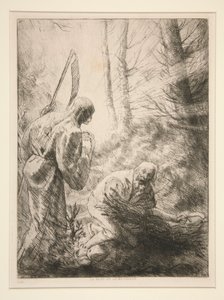 La Mort, le Bucheron, No. 2 (Ölüm ve Oduncu) by Alphonse Legros