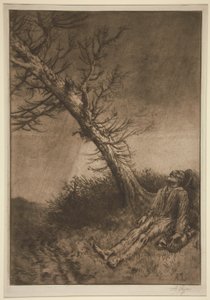 La mort du vagabond (Vagabond'un Ölümü) by Alphonse Legros