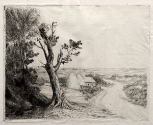 Payet Yığınları ile Peyzaj by Alphonse Legros