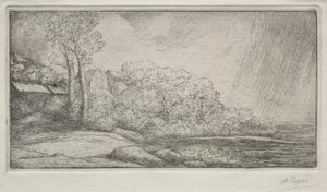 İki Ağaçlı Manzara İki Ağaçlı Manzara. by Alphonse Legros