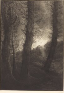 Güneşe Karşı Görülen Büyük Ağaçlar Büyük Ağaçlar: Akşam Etkisi. by Alphonse Legros