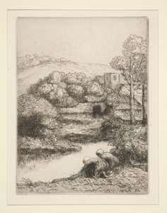 Çamaşırhane veya Çamaşırcı Kadın by Alphonse Legros