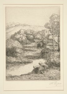 Çamaşırhane veya Çamaşırcı Kadın by Alphonse Legros
