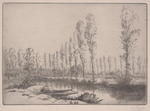 Les Tourbieres: Yakın Amiens (gravür) by Alphonse Legros