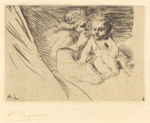 Mab ve Cupid Mab ve Cupidon. by Alphonse Legros
