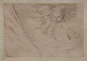 Mab ve Aşk Tanrısı. by Alphonse Legros