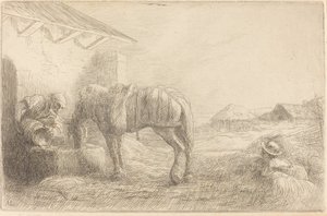 Atı Sulayan Adam by Alphonse Legros