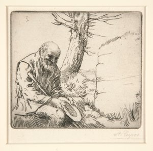 Mendiant, oğlu Chapeau a la Main (Elinde Şapkası Olan Dilenci) by Alphonse Legros