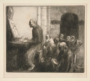 Kilisede Org Çalan Keşiş (Moine Jouant de L by Alphonse Legros
