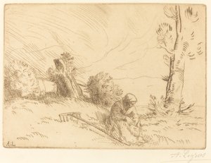 Bir Çitte Oturan Köylü Kadın Bir Çitte Oturan Köylü Kadın. by Alphonse Legros