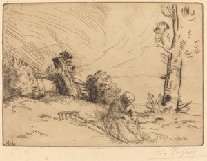 Bir Çitte Oturan Köylü Kadın Bir Çitte Oturan Köylü Kadın. by Alphonse Legros
