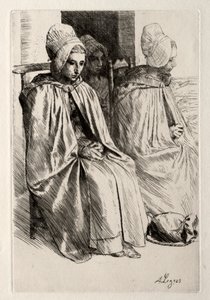 Boulogne Mahallesinde Köylü Kadın. by Alphonse Legros