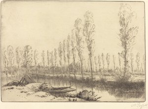Amiens yakınlarındaki kavaklar by Alphonse Legros