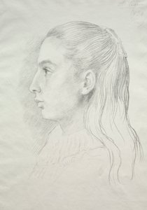 Bayan Nora E. Legros'un Portresi by Alphonse Legros