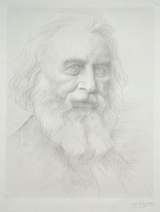 Henry Wadsworth Longfellow'un Portresi (2. Plaka) by Alphonse Legros