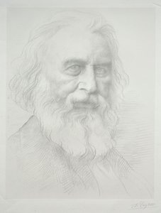 Henry Wadsworth Longfellow 2. Plakasının Portresi. by Alphonse Legros