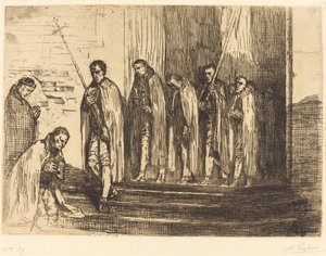 Alayı Kiliseden Ayrılırken Alaydan Ayrılırken. by Alphonse Legros