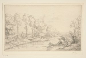 Nehir kenarında dinlenme by Alphonse Legros