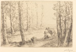 Repos au bord de la riviere Nehri kıyılarında dinlenin. by Alphonse Legros