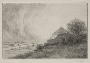 Bir Yamaçta Yıkık Ev by Alphonse Legros