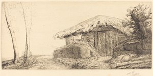 Bir Yamaçta Çoban Kulübesi by Alphonse Legros