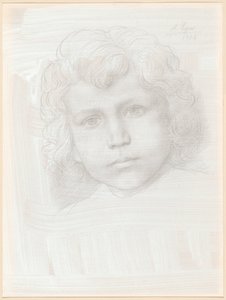 Aşk Tanrısı Çalışması (Kızın Başı) by Alphonse Legros