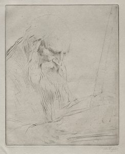 Bir Adam Okuma Çalışması by Alphonse Legros