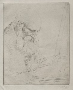 Bir Adam Okuma Çalışması. by Alphonse Legros