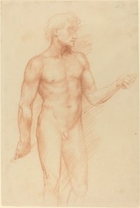 Çubuğu Arkadan Tutarak Bir Adamın Figürünün İncelenmesi by Alphonse Legros
