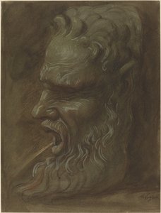 Bir Maske Çalışması. by Alphonse Legros