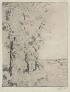 Okuyucu: Ağaçların Altında Ders, c. 1882. by Alphonse Legros