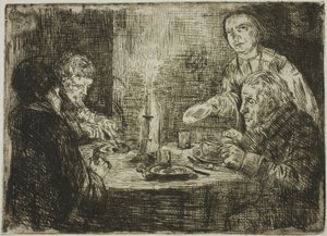 Akşam yemeği by Alphonse Legros