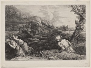 Alevler içindeki Köy by Alphonse Legros