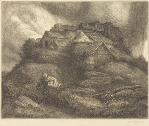 Bir Fırtına Sırasında Saint-Pierre Köyü Saint-Pierre Köyü, Fırtına Etkisi. by Alphonse Legros