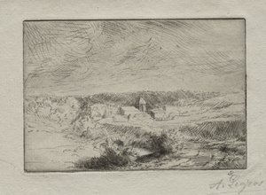 Boulogne yakınlarındaki Wimille Köyü. by Alphonse Legros