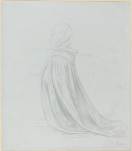Pelerinli kadın. by Alphonse Legros