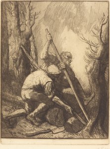 Oduncular, 3. plaka Les bucherons. by Alphonse Legros