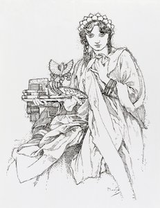 Ian Amos Komensky Lodge için reklam afişi by Alphonse Mucha