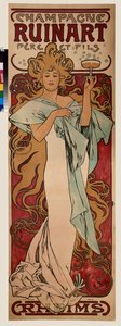 Ruinart şampanyası için reklam afişi. Alfons Maria Mucha (Alphonse Marie Mucha) Posteri by Alphonse Marie Mucha