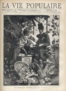 Zarif bir adam bir çiçekçi dükkanından çiçek satın alır. Alfons Maria Mucha