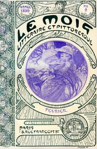 Derginin kapağı (aylık dergi) Alphonse Mucha (1860-1939) tarafından yazılan Le Month litteraire et pitoresk: Şubat 1899 - Maison de la Bonne Presse - by Alphonse Mucha