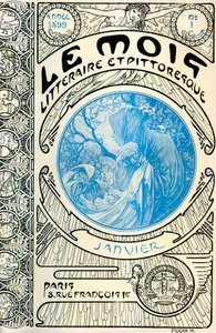 Derginin kapağı (aylık dergi) Alphonse Mucha (1860-1939) tarafından yazılan Edebi ve Pitoresk Ay: Ocak 1899 - Maison de la Bonne Presse - by Alphonse Mucha