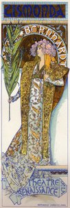 Paris'te Sarah Bernhardt ile Gismonda by Alphonse Marie Mucha