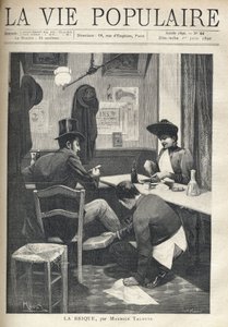 Bir restoranda bir erkek ve bir kadın ayrıdır ve akşam yemeği yer. Hizmetçi, adamın yanına çömelmiş, ayaklarının altına sıcak bir tuğla yerleştiriyor. Alfons Maria Mucha