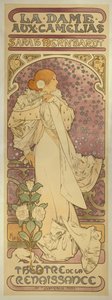 Sarah Bernhardt ile "La Dame aux Camélias", by Alphonse Mucha
